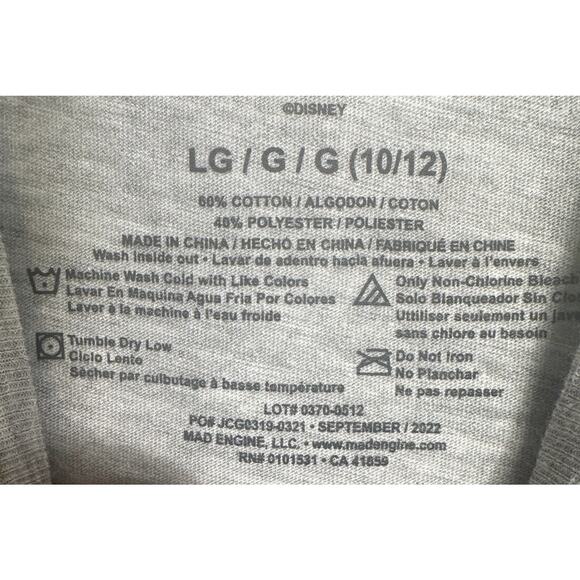 Disney Minnie Mouse Girls T-Shirt Gray Pink Polka Dot Bow L 10/12 Youth New - Picture 6 of 6